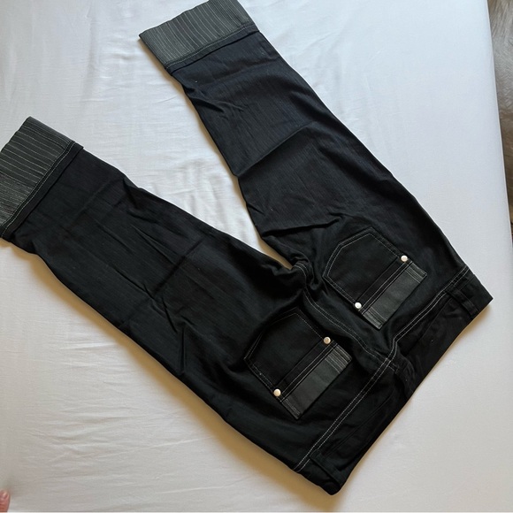 LIP SERVICE vintage y2k denim contrast stitch sailor low rise culotte capri cuff - Picture 5 of 7